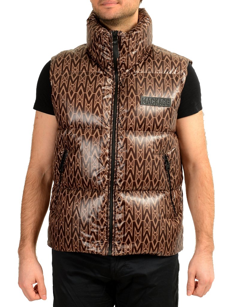 Mackage Men's Kane-Mg Coffee Down Vest Sleeveless Jacket Mackage Sz 38/M It 48